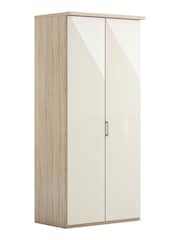 Wiemann Peyton Rustic Oak / White Glass Semi Fitted Double Wardrobe - Image 3 of 4