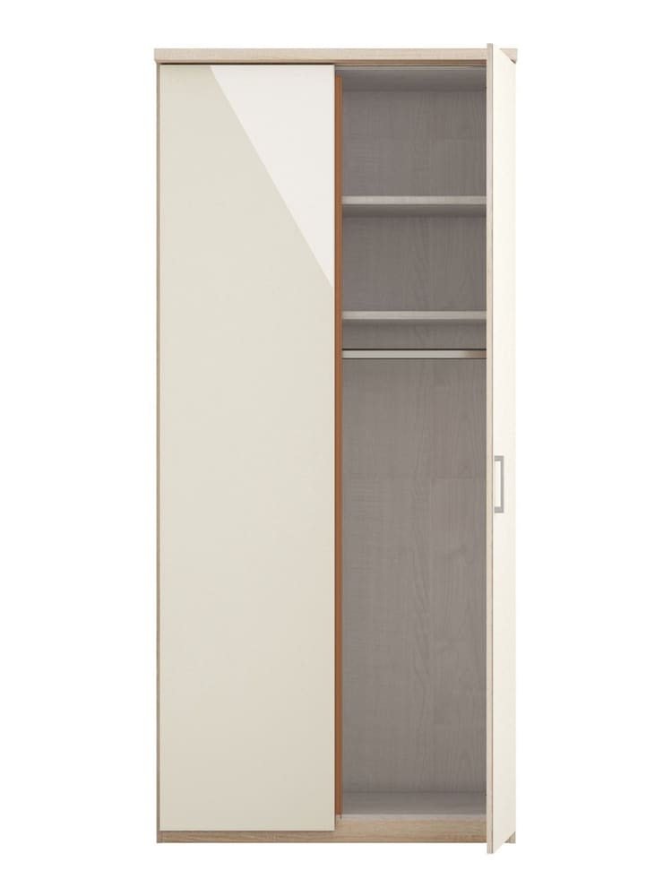 Wiemann Peyton Rustic Oak / White Glass Semi Fitted Double Wardrobe - Image 4 of 4