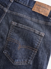 Blue Indigo Rinse Straight Fit Vintage Wash Denim Jeans - Image 11 of 11