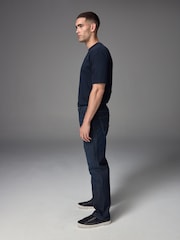 Blue Indigo Rinse Straight Fit Vintage Wash Denim Jeans - Image 4 of 11