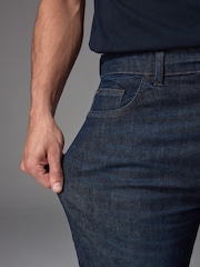 Blue Indigo Rinse Straight Fit Vintage Wash Denim Jeans - Image 5 of 11
