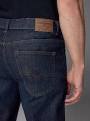 Blue Indigo Rinse Straight Fit Vintage Wash Denim Jeans - Image 7 of 11
