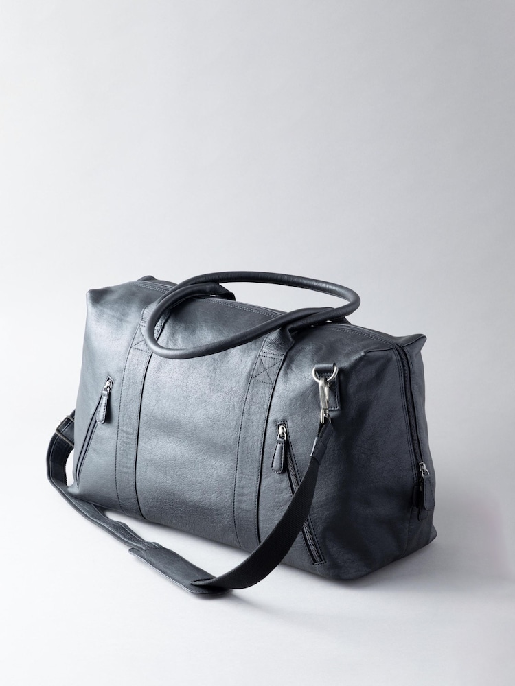 Черный - Lakeland Leather Large Discoverer Leather Holdall - Изображение 2 из 5