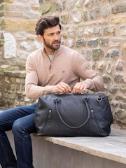 Черный - Lakeland Leather Large Discoverer Leather Holdall - Изображение 5 из 5