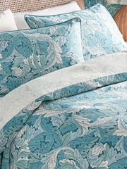 Clarke & Clarke Teal William Morris Acanthus 200 Thread Count Duvet Cover and Pillowcase Set - Image 4 of 5
