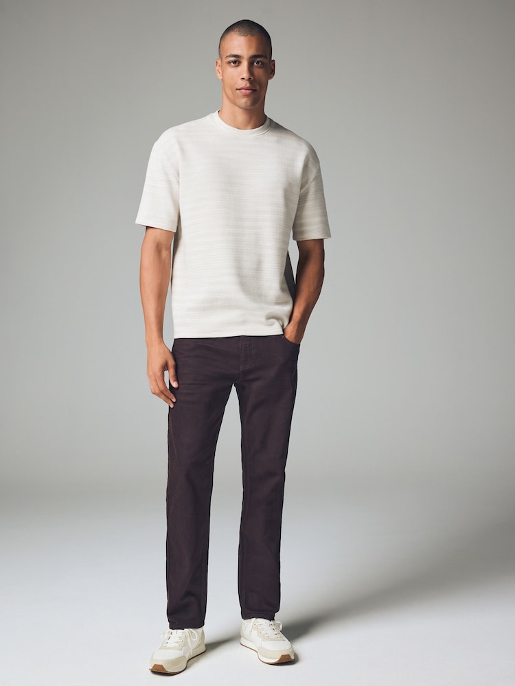 Burgundy Red Slim Fit Soft Touch Coloured Jeans - Image 2 of 12