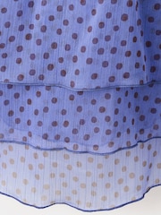 Mango Blue Polka Dot High Neck Blouse - Image 6 of 6