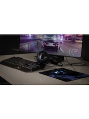 Daewoo Black Gaming Set 4 in 1 Headphones Keyboard Mouse Pad - Image 1 of 4