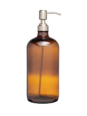 &Again Brown Amber Glass Pump Bottle 1000Ml Set of 2 - Image 2 of 3