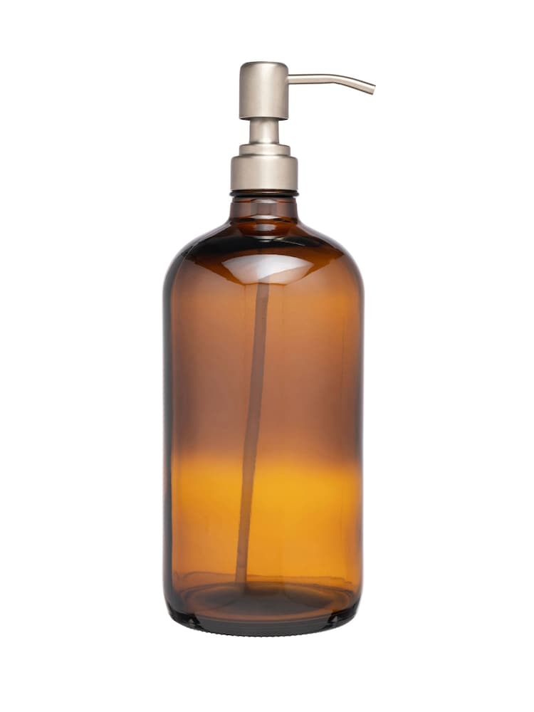 &Again Brown Amber Glass Pump Bottle 1000Ml Set of 2 - Image 2 of 3