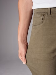 Maro închis - Blugi elastici colorați la atingere moale - Image 7 of 12