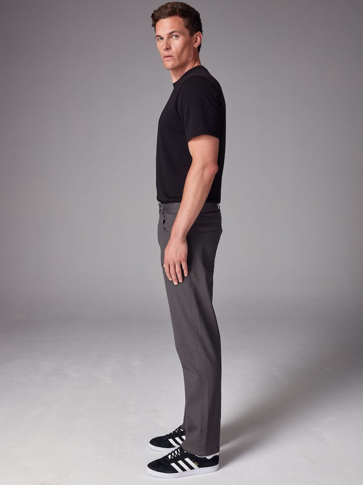Charcoal Single Straight Fit Classic Stretch Jeans - Image 5 of 13