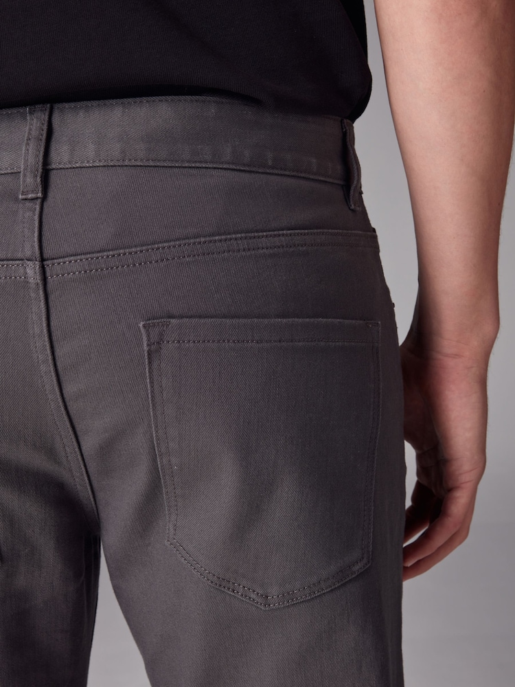 Charcoal Single Straight Fit Classic Stretch Jeans - Image 7 of 13