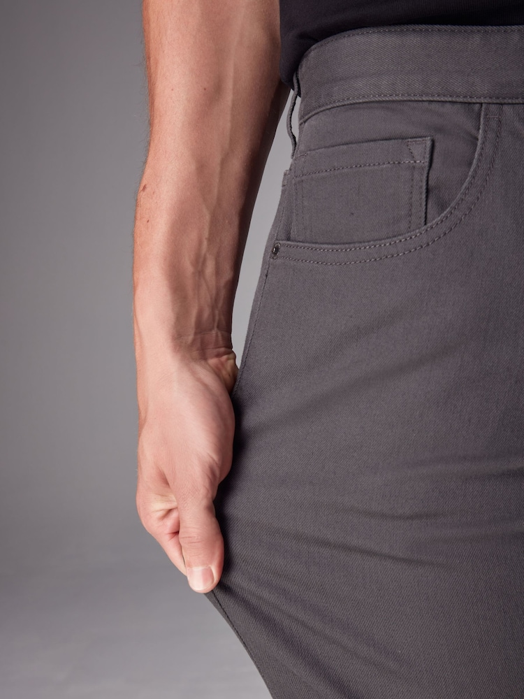 Charcoal Single Straight Fit Classic Stretch Jeans - Image 9 of 13