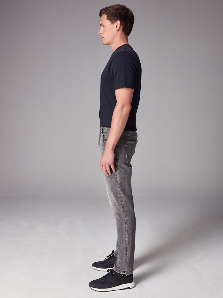 Grey Washed Slim Fit Classic Stretch Jeans - Image 3 of 12