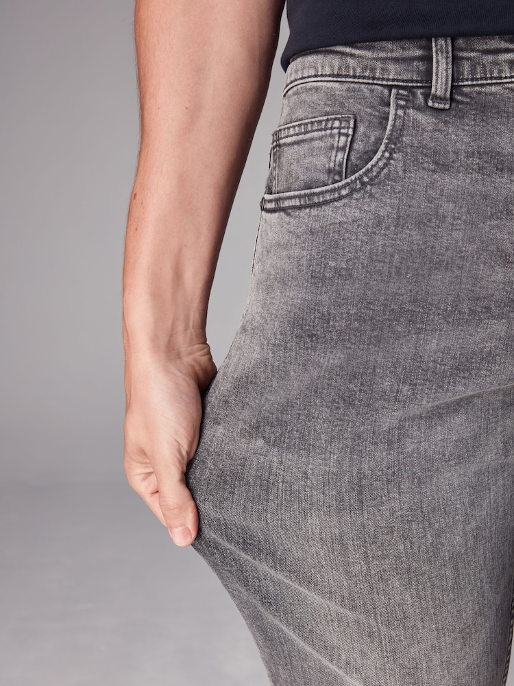 Grey Washed Slim Fit Classic Stretch Jeans - Image 5 of 12