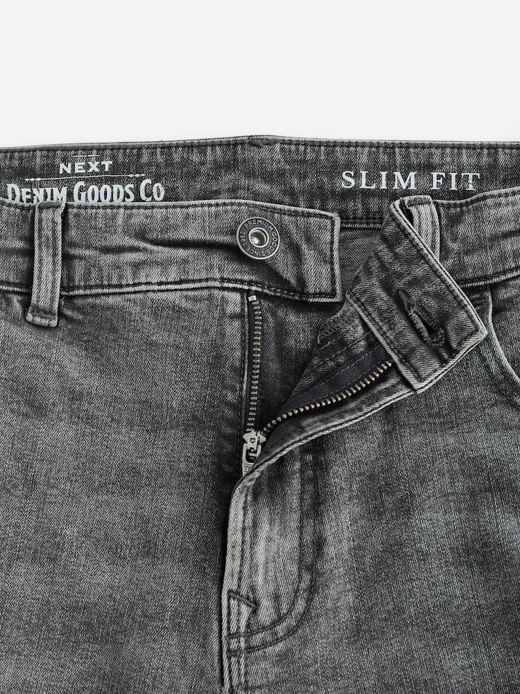 Grey Washed Slim Fit Classic Stretch Jeans - Image 9 of 12