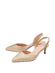 Ravel Gold Diamante Sling Back Shoes - Image 2 of 4