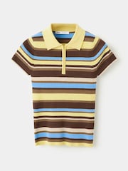Mango Yellow Stripe Polo Shirt - Image 5 of 7