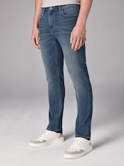 Blue Washed Slim Fit Motionflex Jeans - Image 1 of 12