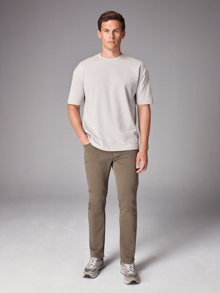 Mushroom Brown Slim Fit Comfort Stretch Jeans - Image 2 of 13