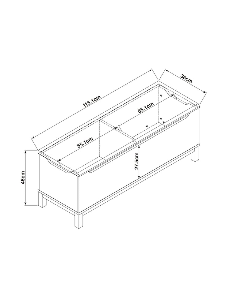 Dark Bronx Oak Effect Hallway Storage Bench - Image 4 of 10