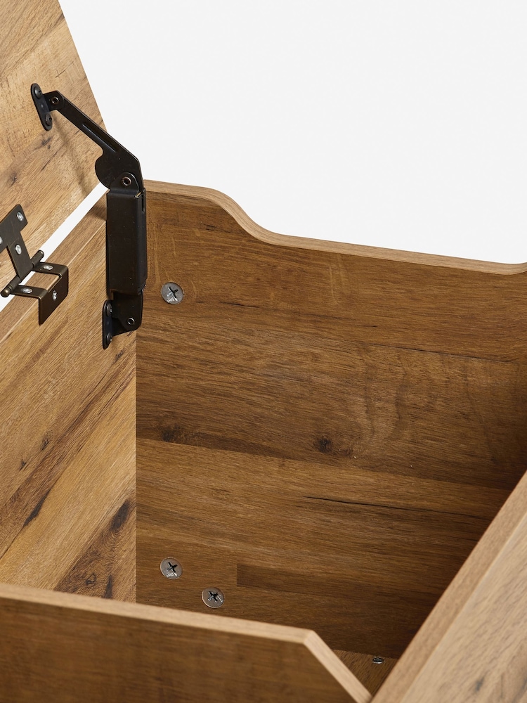 Dark Bronx Oak Effect Hallway Storage Bench - Image 8 of 10