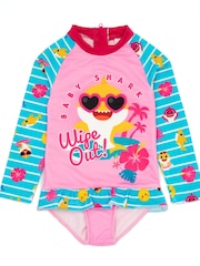 Vanilla Underground Pink Girls Baby Shark Swimsuit - Image 1 of 5