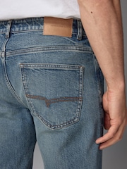 Blue Vintage Straight Fit Vintage Wash Denim Jeans - Image 5 of 11