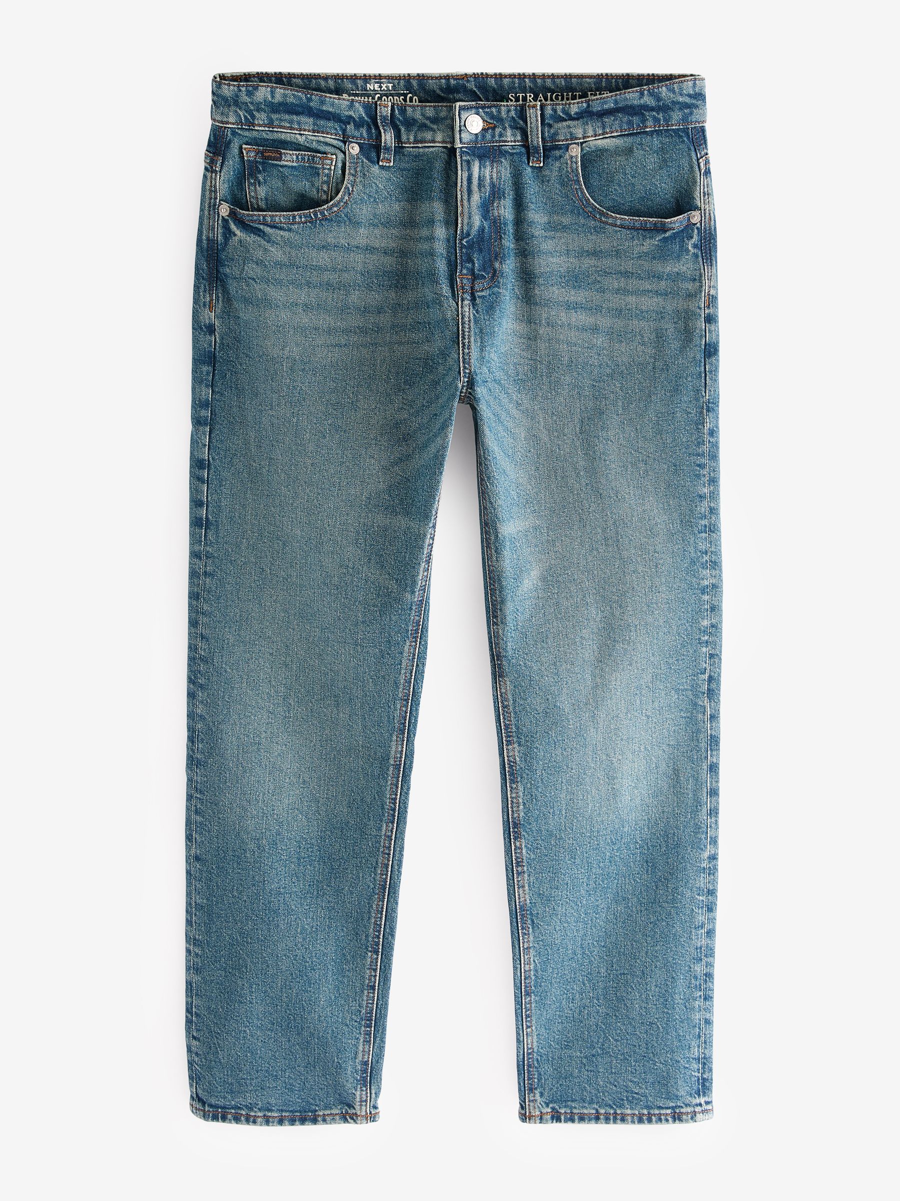 Buy Blue Vintage Straight Fit Vintage Wash Denim Jeans from