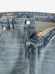 Blue Vintage Straight Fit Vintage Wash Denim Jeans - Image 7 of 11
