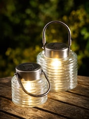 Clear Solar Set of 2 Brooklyn Lanterns - Image 1 of 4