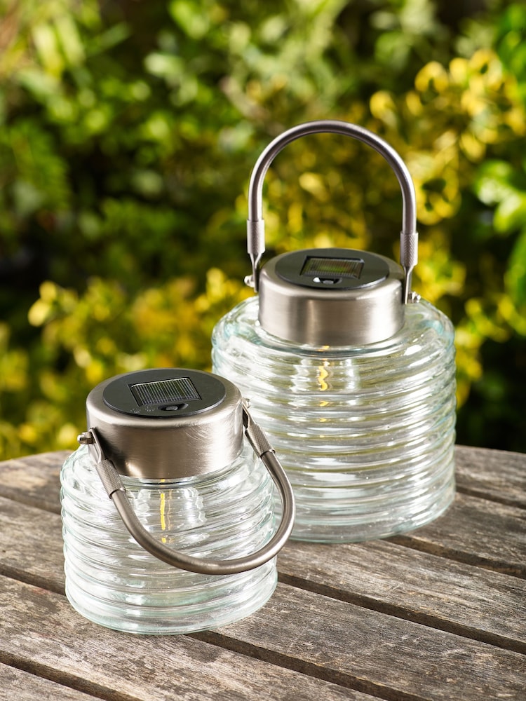 Clear Solar Set of 2 Brooklyn Lanterns - Image 2 of 4