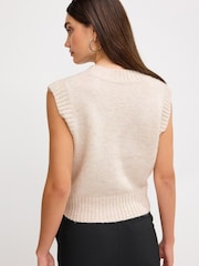 Ecru, Weiß - Tanktop mit V-Ausschnitt - Bild 3 von 6