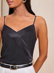 Lipsy Black Satin Panel Cami Vest - Image 4 of 4