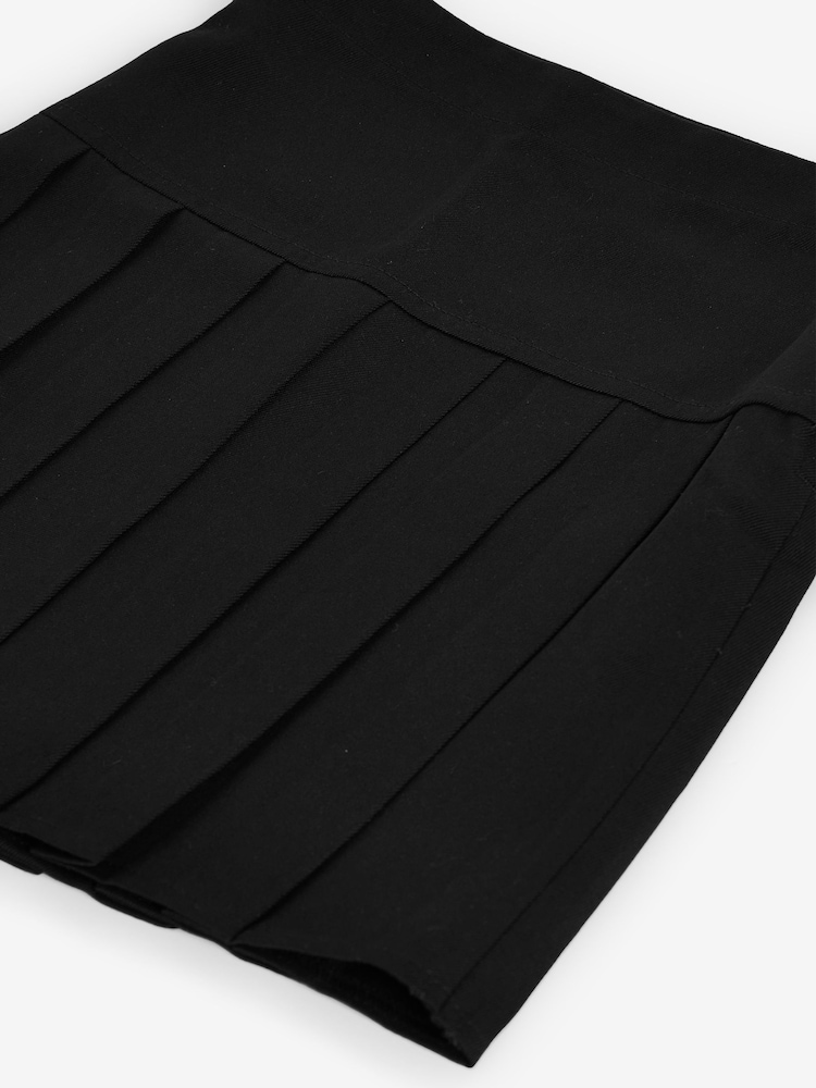 Black Slim Waist 2 Pack Pleated School Skirts (3-16yrs) - Image 4 of 4