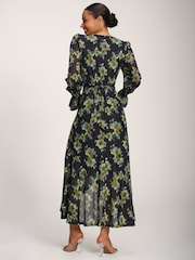 Желтый - Jolie Moi Printed Frill Mesh Maxi Dress - Изображение 2 6