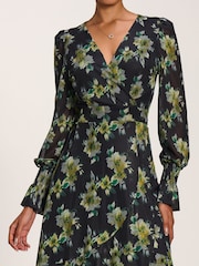 Желтый - Jolie Moi Printed Frill Mesh Maxi Dress - Изображение 3 6