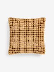 Ochre Yellow 43 x 43cm Global Bobble 100% Cotton Cushion - Image 5 of 6