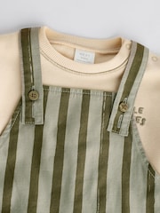 Green Stripe Baby Woven Dungaree and Sweatshirt Set (0mths-2yrs) - Image 8 of 14