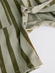 Green Stripe Baby Woven Dungaree and Sweatshirt Set (0mths-2yrs) - Image 9 of 14