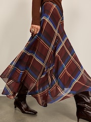 BHOEM Brown Maxi Checks Skirt - Image 2 of 5