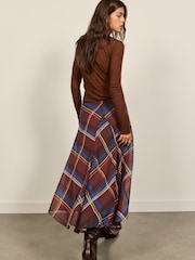BHOEM Brown Maxi Checks Skirt - Image 4 of 5