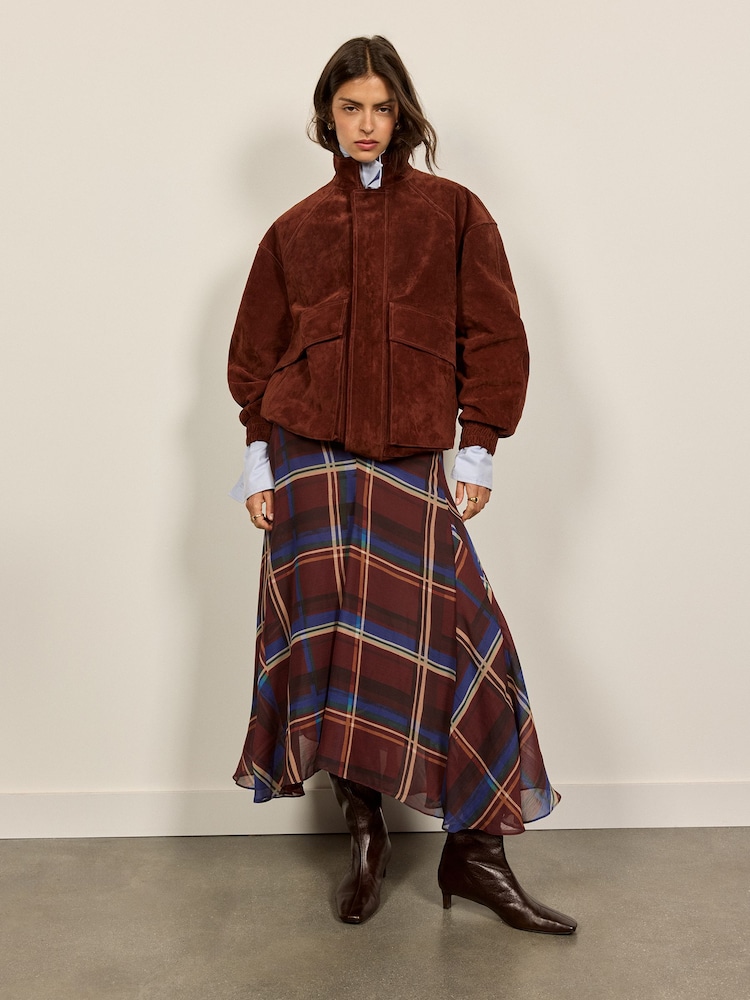 BHOEM Brown Maxi Checks Skirt - Image 5 of 5 BHOEM Brown Maxi Checks Skirt - Image 5 of 5