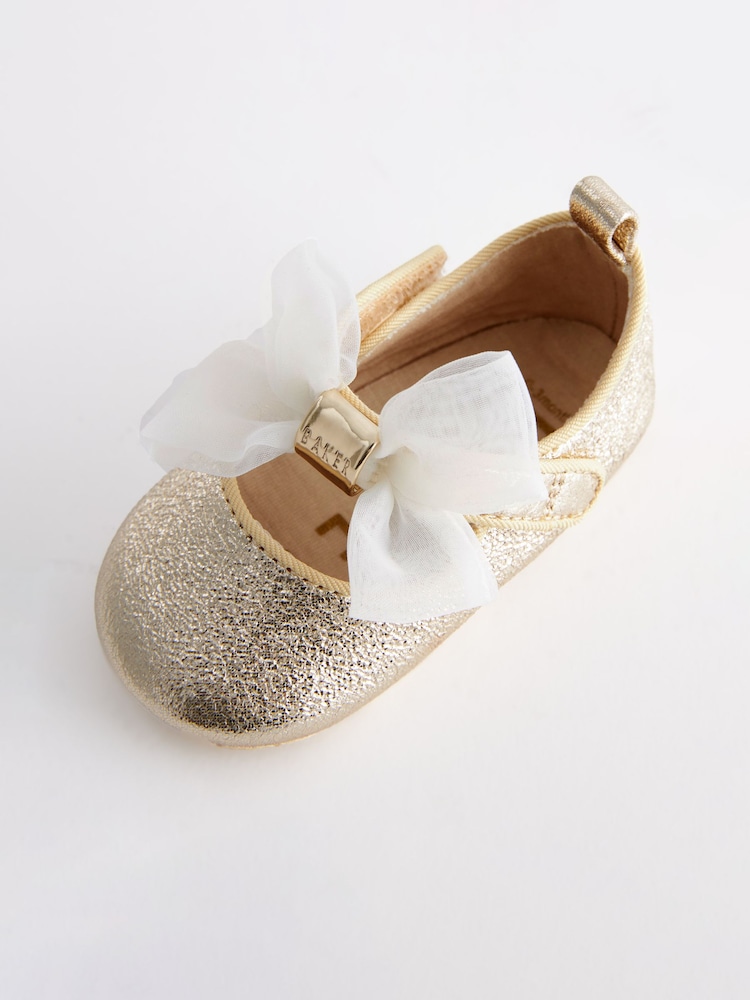 Or - Baker by Ted Baker Bébé Filles Padders Chaussures With Nœud - Image 3 of 5