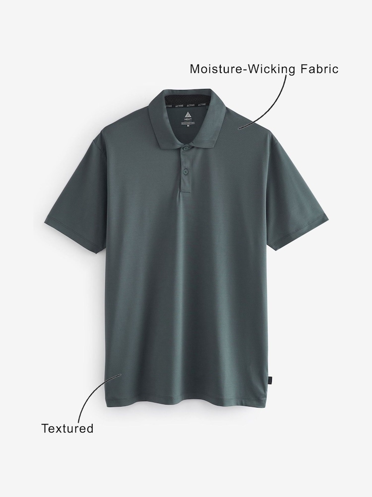رمادي - قميص بولو Golf بارز الملمس Active - Image 4 of 9