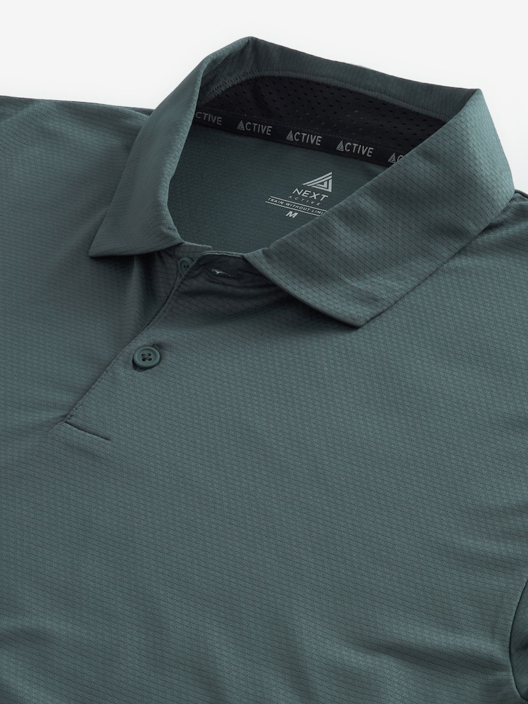رمادي - قميص بولو Golf بارز الملمس Active - Image 8 of 9