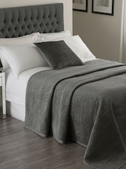 Riva Home Grey Brooklands Quilted 100% Cotton Bedspread - Image 1 of 4