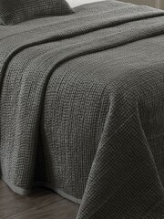 Riva Home Grey Brooklands Quilted 100% Cotton Bedspread - Image 2 of 4