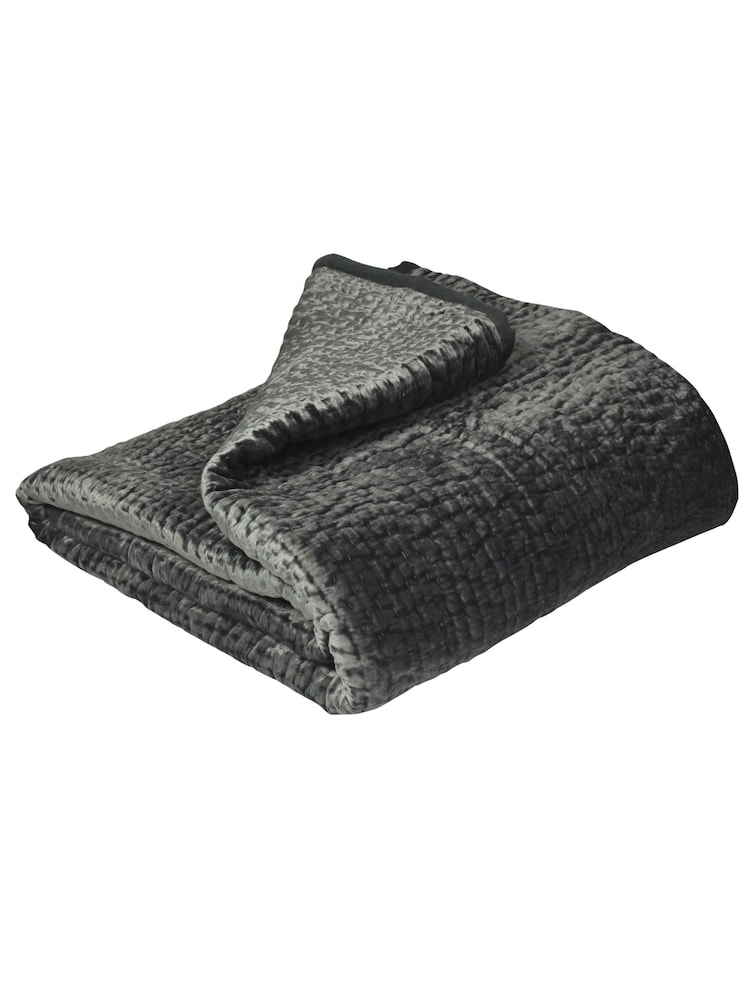 Riva Home Grey Brooklands Quilted 100% Cotton Bedspread - Image 4 of 4